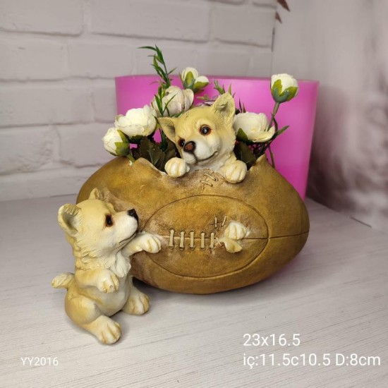 YY2016 AMERİKAN FUTBOL TOPU KÖPEKLİ SAKSI SİLİKON KALIP