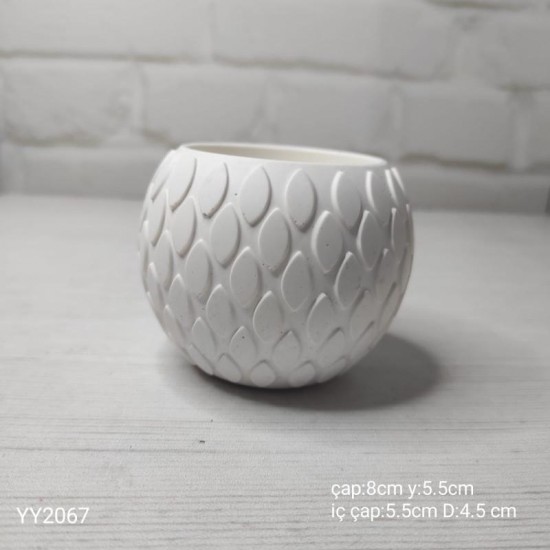 YY2067 ELİPS DESENLİ SAKSI SİLİKON KALIP