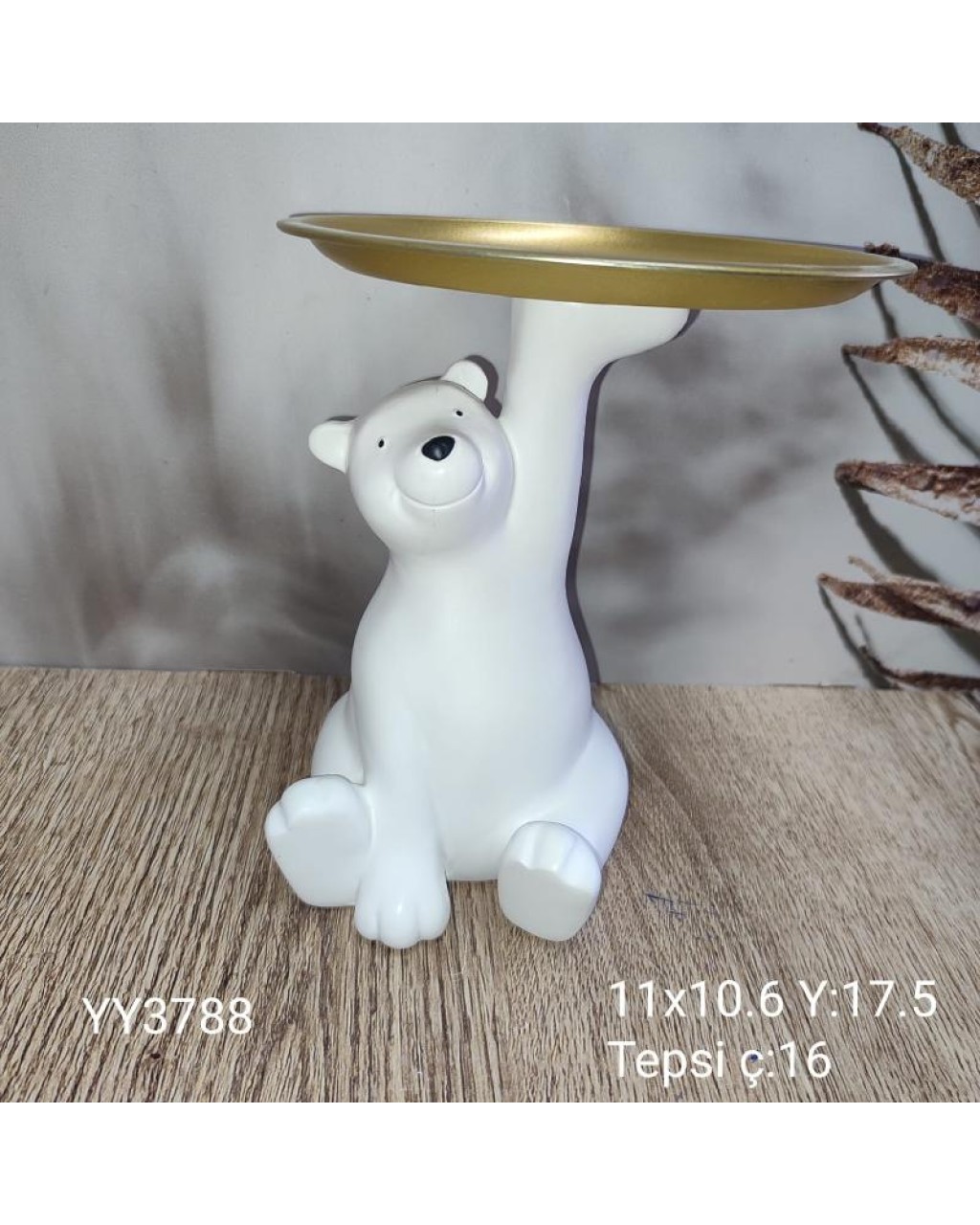 YY3788 - TEPSİ TUTAN KUTUP AYISI SUNUMLUK - SİLİKON KALIP