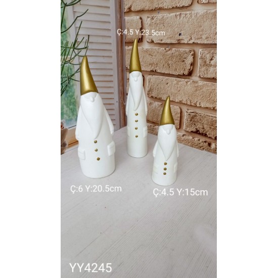 YY4245 YILBAŞI TEMALI 3LÜ SAKALLI  ELF SİLİKON KALIP