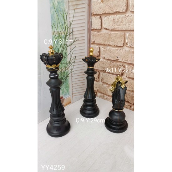 YY4259 3 Figürlü Satranç Takımı Biblo Silikon Kalıbı: Strateji ve Estetiğin Buluşması!