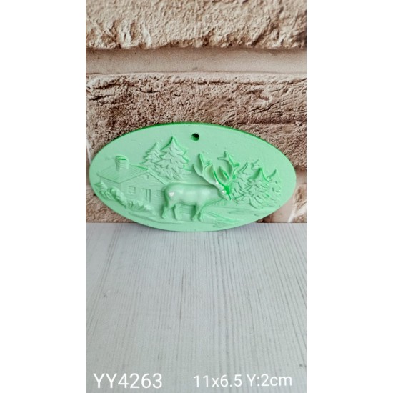 YY4263 GEYİK TEMALI DUVAR SÜSÜ OBJE SİLİKON KALIP