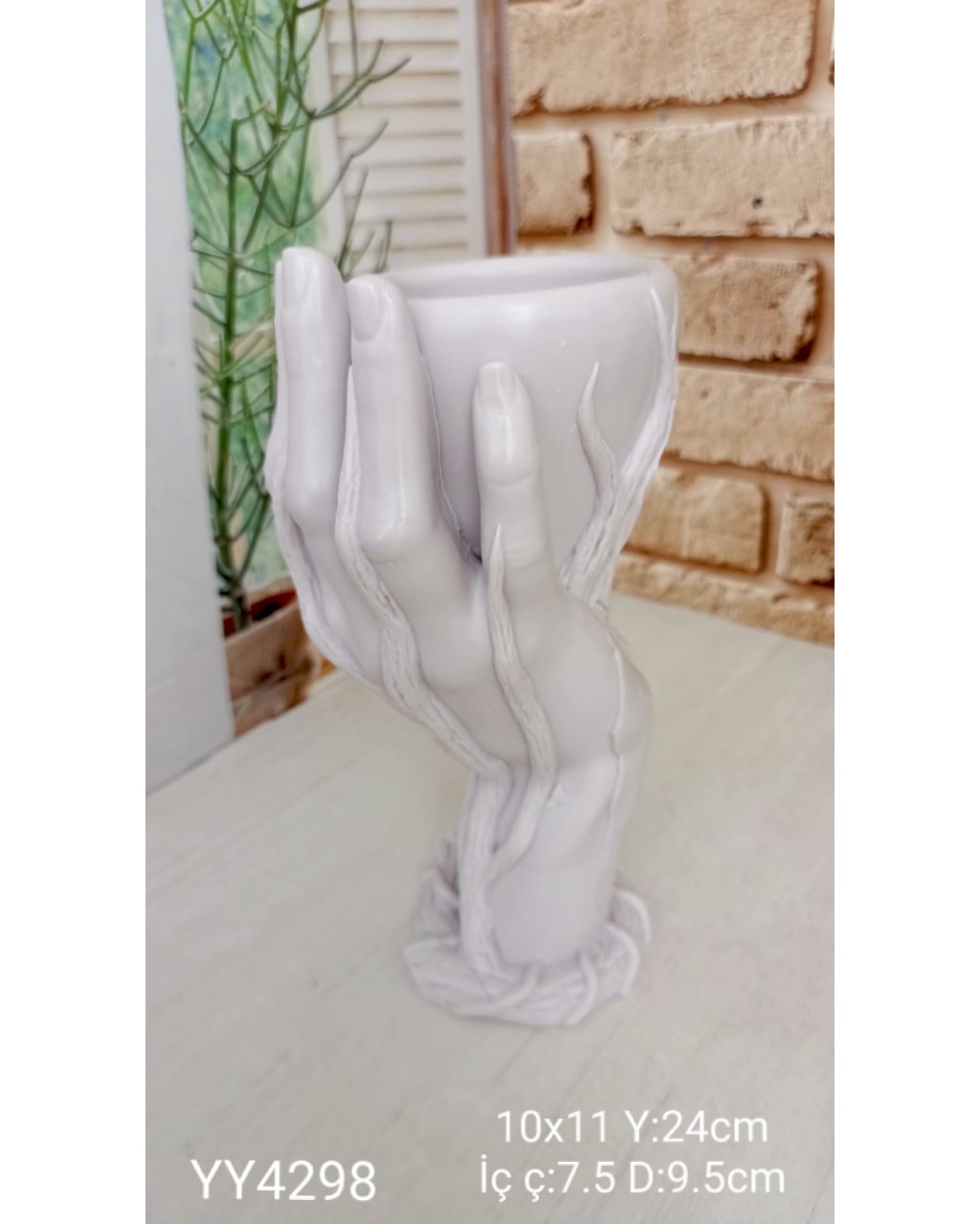 YY4298 AĞAÇ DESENLİ EL İÇERİSİNDE DEKORATİF KASE BİBLO SİLİKON KALIP