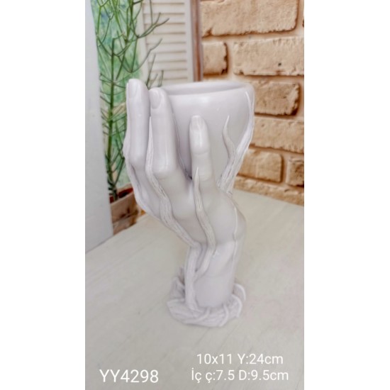 YY4298 AĞAÇ DESENLİ EL İÇERİSİNDE DEKORATİF KASE BİBLO SİLİKON KALIP