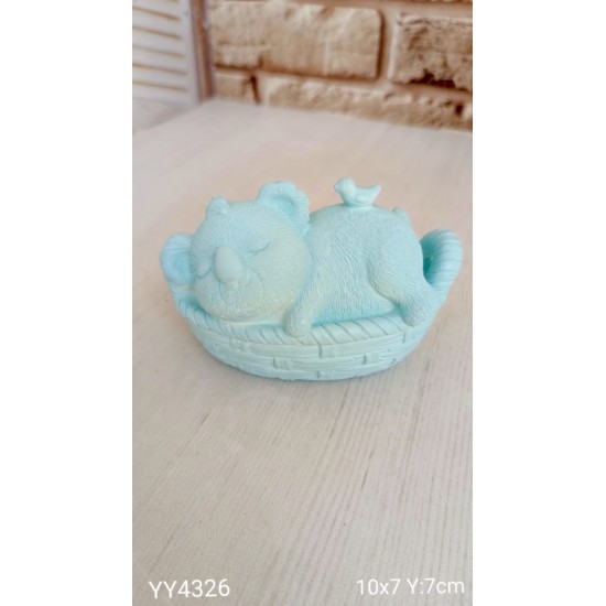 YY4326 SEPETTE UYUYAN SEVİMLİ AYICIK SİLİKON KALIP