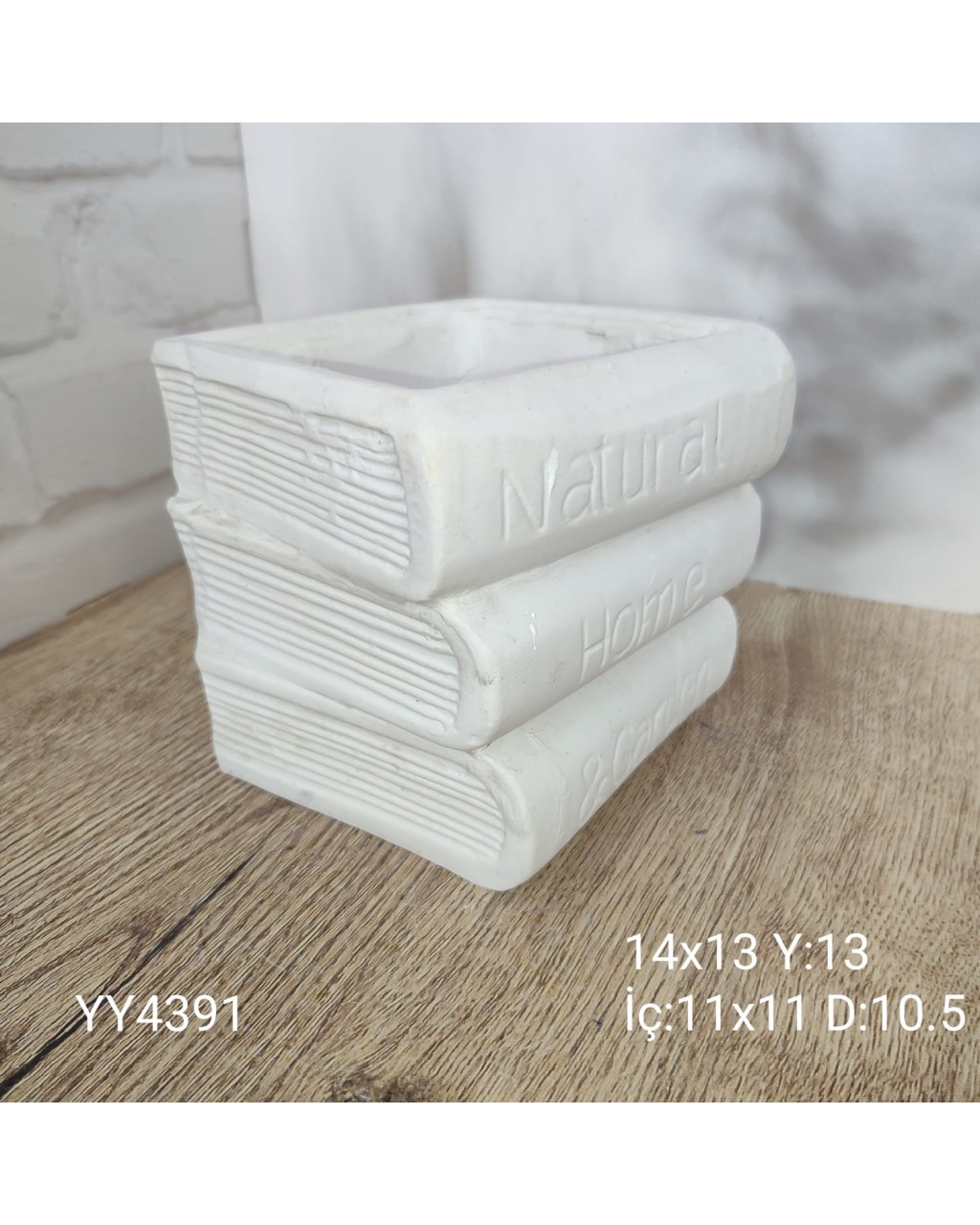 YY4391 KİTAP SAKSI NATUARAL HOME GARDEN YAZILI SİLİKON KALIP