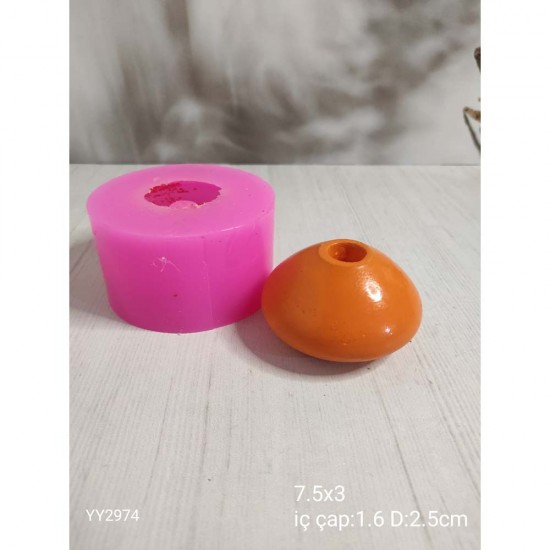 YY2974 Elips Basık Mumluk Vazo 7.5Cm
