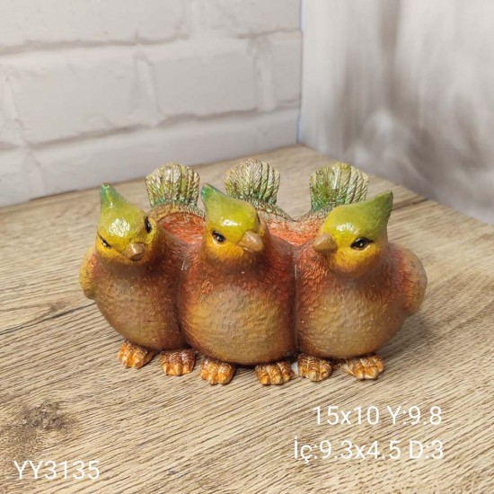YY3135 Üç Kuşlu Saksı