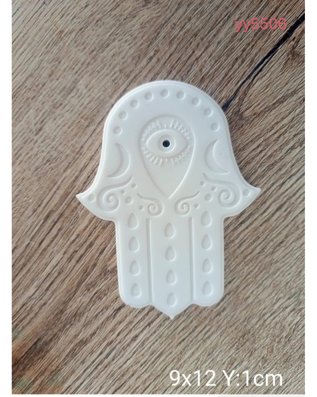 YY5506 Fatma’nın Eli Motifli Tütsülük Silikon Kalıp • El Yapımı Spiritüel Dekorlar ve Şık Tütsülük Tasarımları için Hediye Seçeneği!
