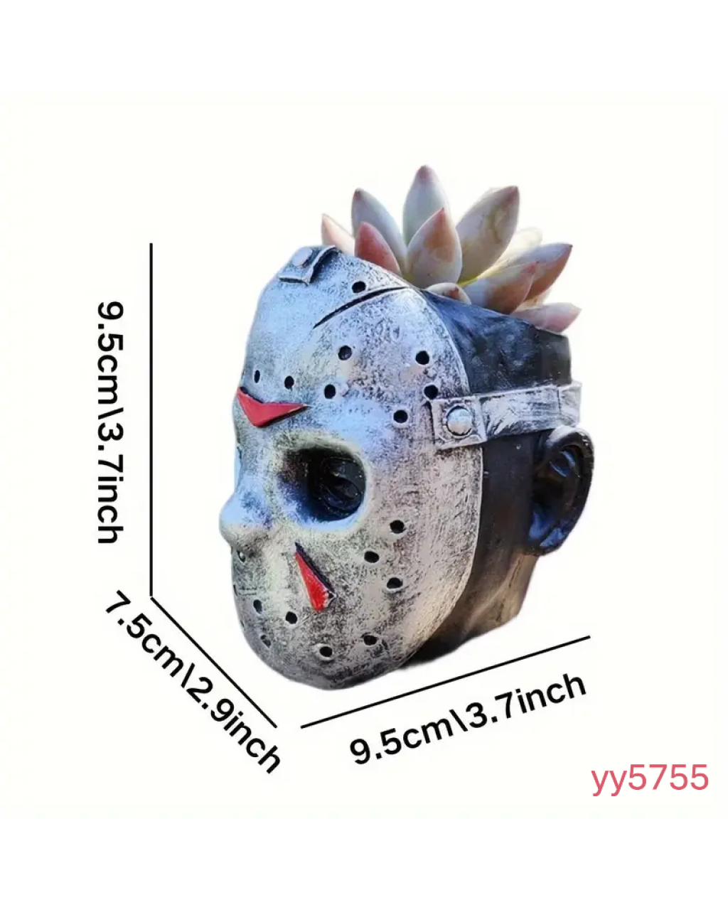  YY5755 Jason Maskesi Figürlü Saksı Dekoru - Yaratıcı ve Şık Çiçeklik, Farklı Hediye Seçeneği!