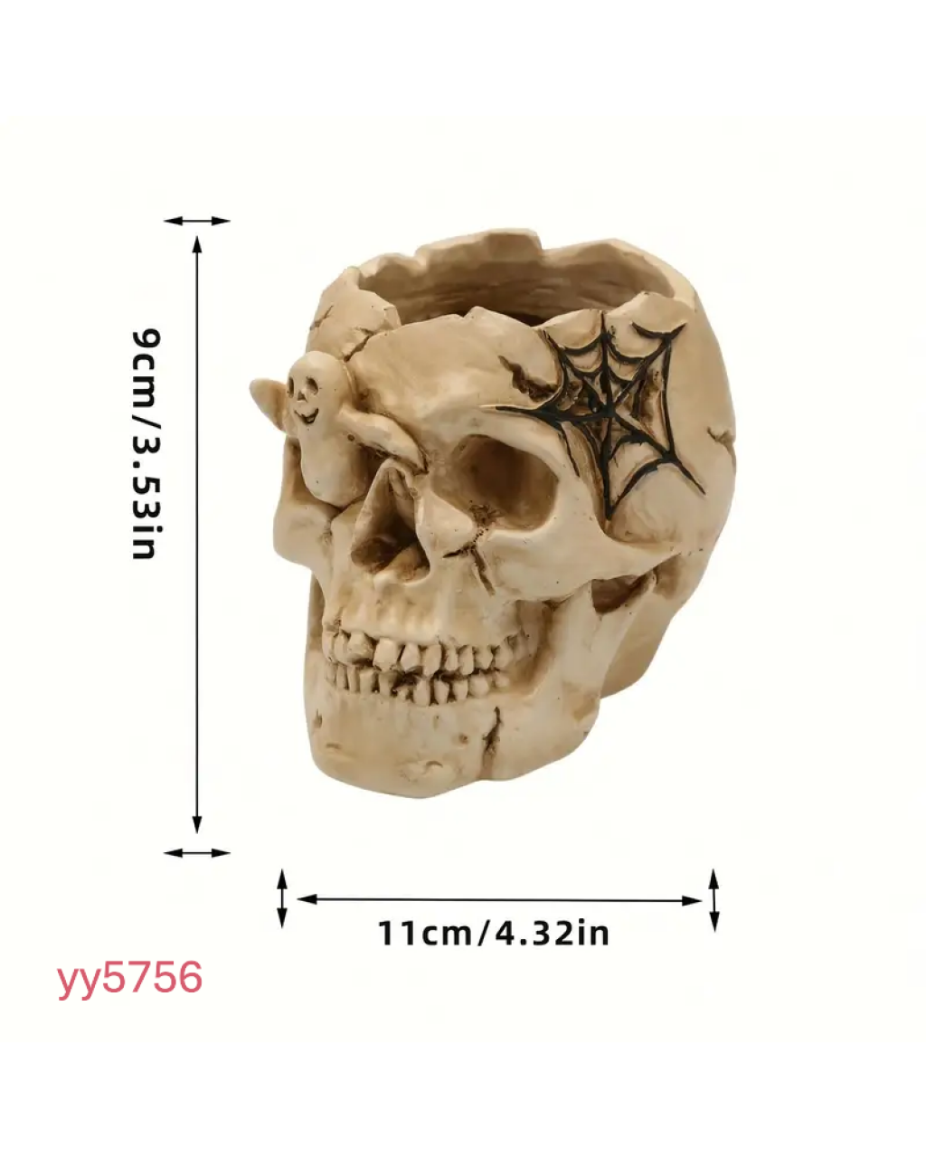  YY5756 Kafatası Figürlü Saksı Dekoru - Gotik ve Yaratıcı Çiçeklik, Farklı Hediye Seçeneği!