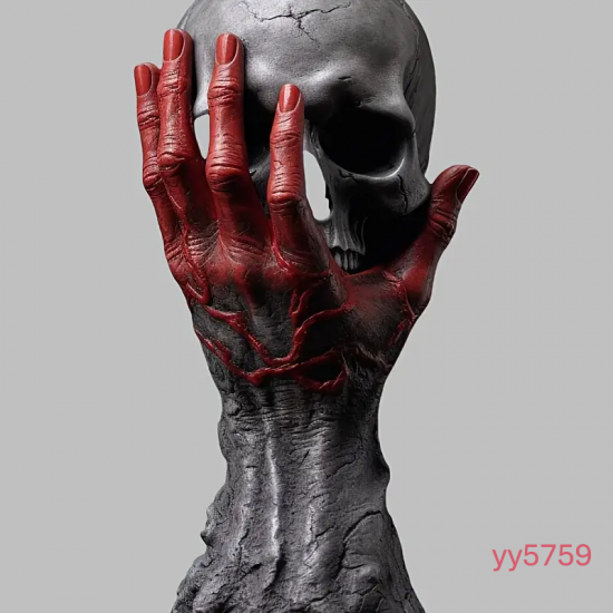 YY5759 Gotik Kafatası Tutan El Silikon Kalıp Biblo - Gotik ve Yaratıcı Dekorasyon,Farklı Hediye Seçeneği!