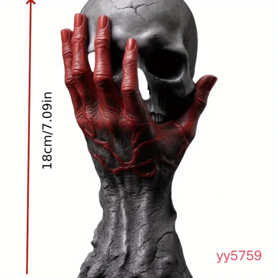 YY5759 Gotik Kafatası Tutan El Silikon Kalıp Biblo - Gotik ve Yaratıcı Dekorasyon,Farklı Hediye Seçeneği!