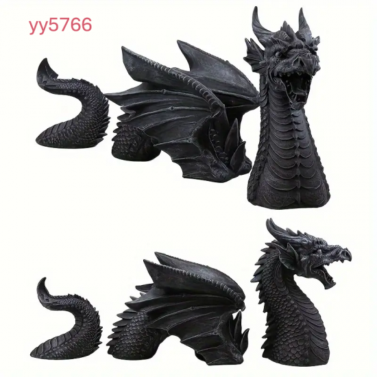 YY5766 Ejderha Figürlü 3 Parçalı Biblo Silikon Kalıp • El Yapımı Fantastik Dekor Kalıbı • Koleksiyonluk Hediyelik Ürün!