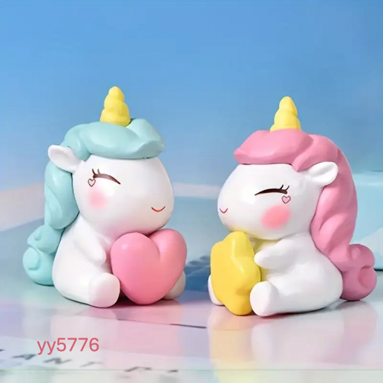 YY5776 Kalp Tutan Unicorn Biblo Silikon Kalıp • El Yapımı Sevimli Dekoratif Obje Kalıbı • Çocuk Odaları ve Hediye İçin Özel Tasarım!