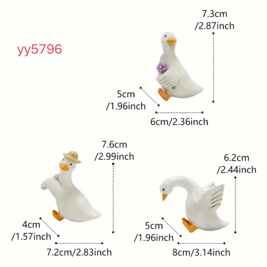 YY5796 Ördek Figürlü Saksı Süsü Silikon Kalıp • El Yapımı Bahçe Dekoru ve Hediye Seçeneği!