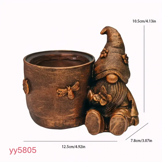 YY5805 Cüce ve Arı Detaylı Kalemlik Silikon Kalıp • El Yapımı Rustik Tasarım ve Özel Günler için Hediye Seçeneği!