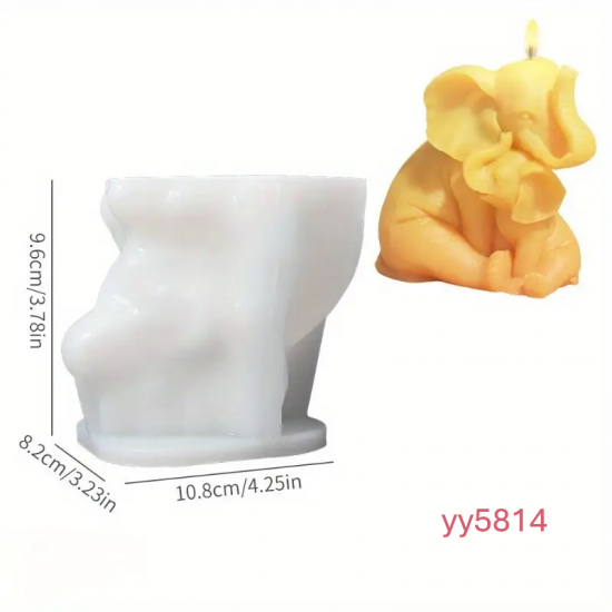 YY5814 Fil ve Yavru Fil Figürlü Dekoratif Mum Silikon Kalıp • El Yapımı Anlamlı Tasarım ve Özel Günler için Hediye Seçeneği!