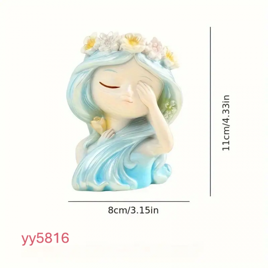 YY5816  Çiçek Taçlı Kız Dekoratif Sukulent Silikon Kalıp
