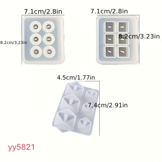 YY5821 Geometrik Mini Vazo Seti Silikon Kalıp • El Yapımı Modern Tasarım ve Özel Günler için Hediye Seçeneği!