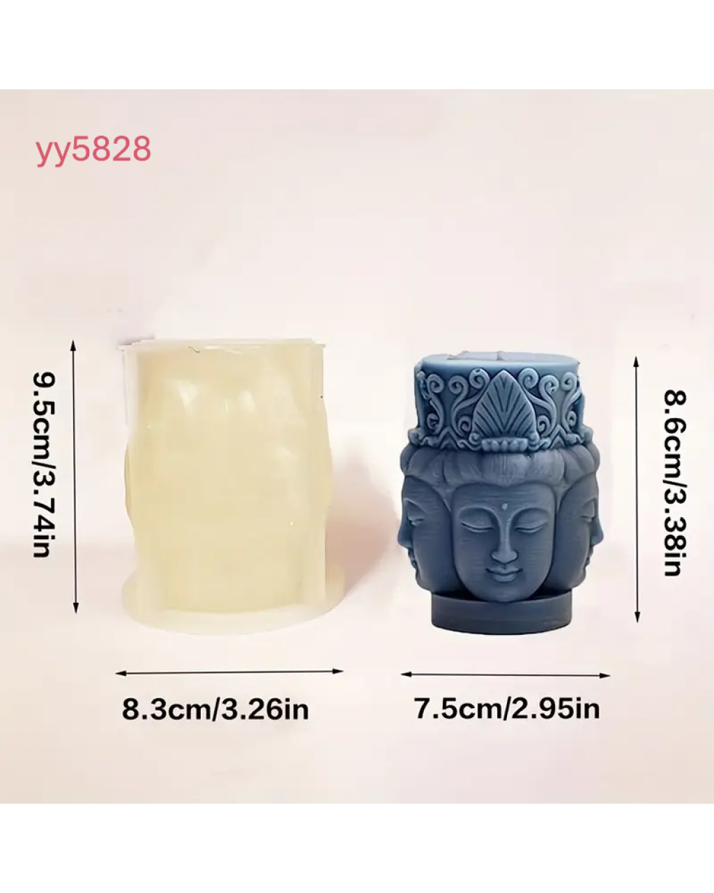 YY5828 Çok Yüzlü Buda Figürlü Mum Silikon Kalıp • El Yapımı Spiritüel Tasarım ve Özel Günler için Hediye Seçeneği!