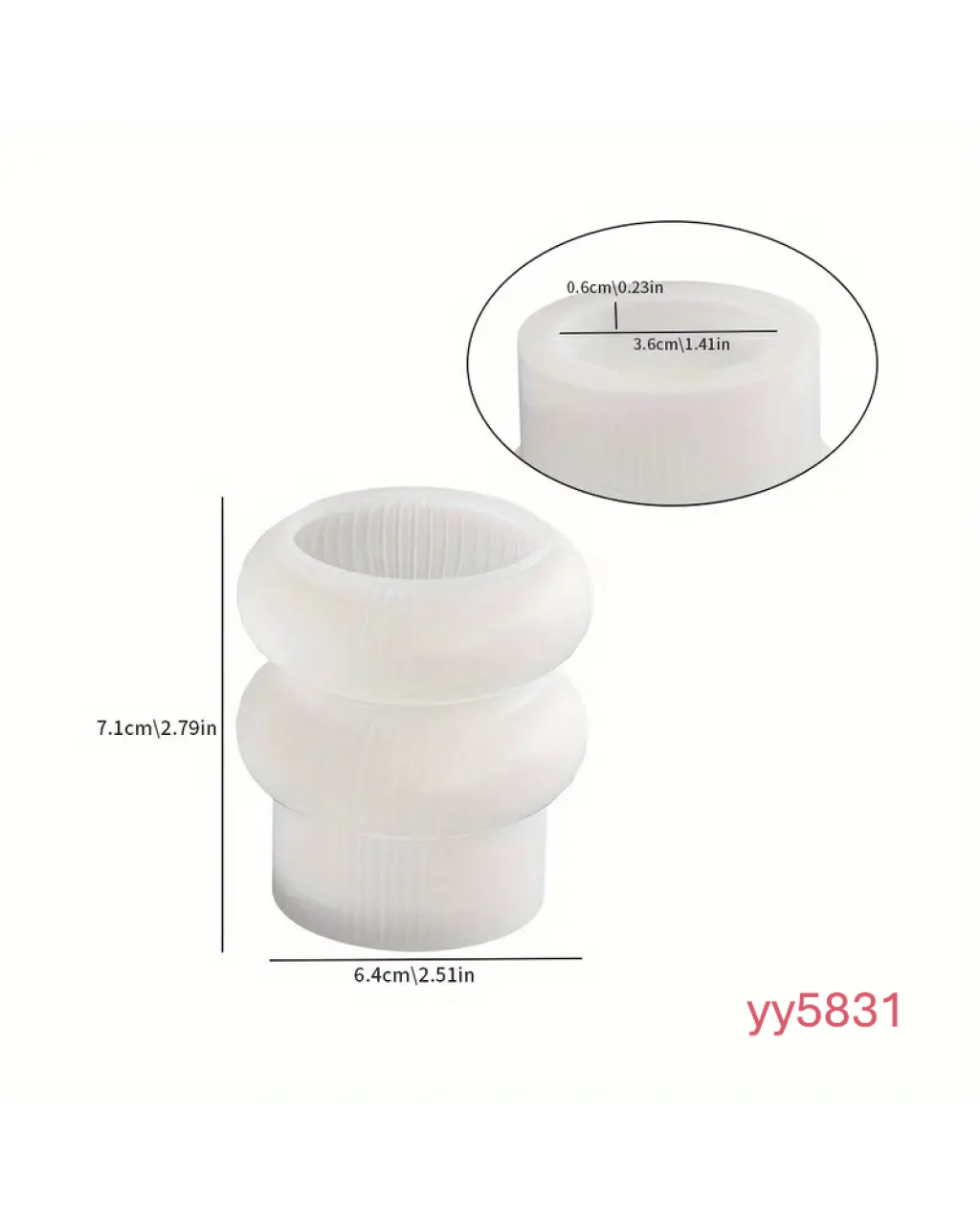 YY5831 Modern Spiral Desenli Mumluk Silikon Kalıp • El Yapımı Minimalist Tasarım ve Özel Günler için Hediye Seçeneği!