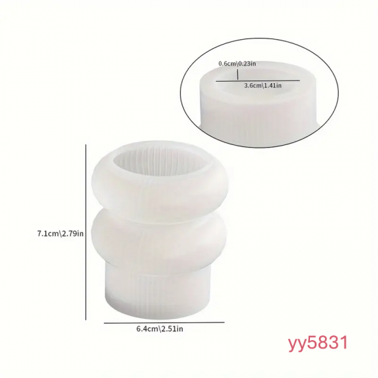 YY5831 Modern Spiral Desenli Mumluk Silikon Kalıp • El Yapımı Minimalist Tasarım ve Özel Günler için Hediye Seçeneği!