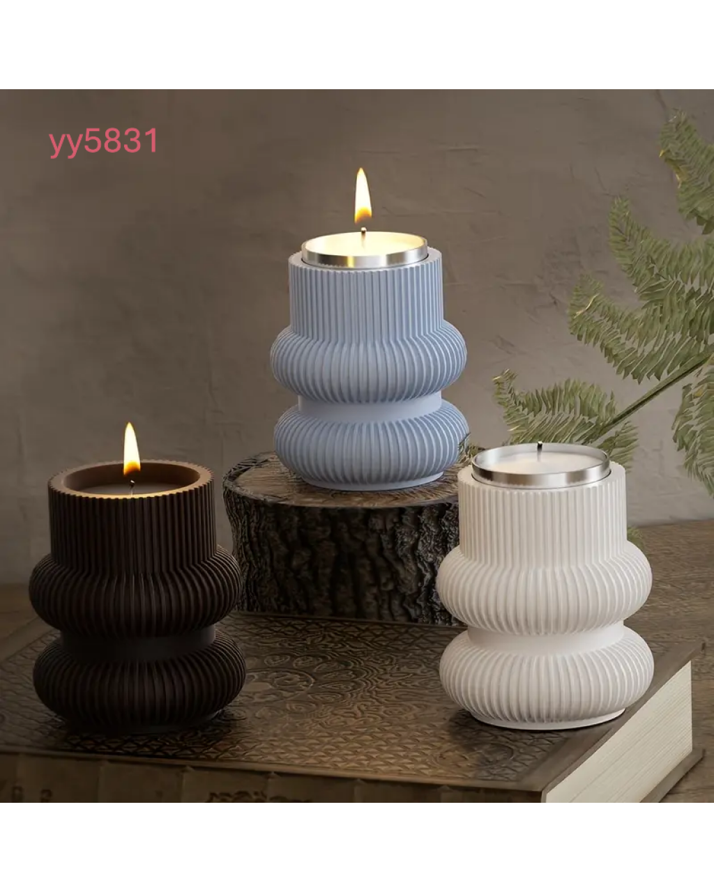 YY5831 Modern Spiral Desenli Mumluk Silikon Kalıp • El Yapımı Minimalist Tasarım ve Özel Günler için Hediye Seçeneği!