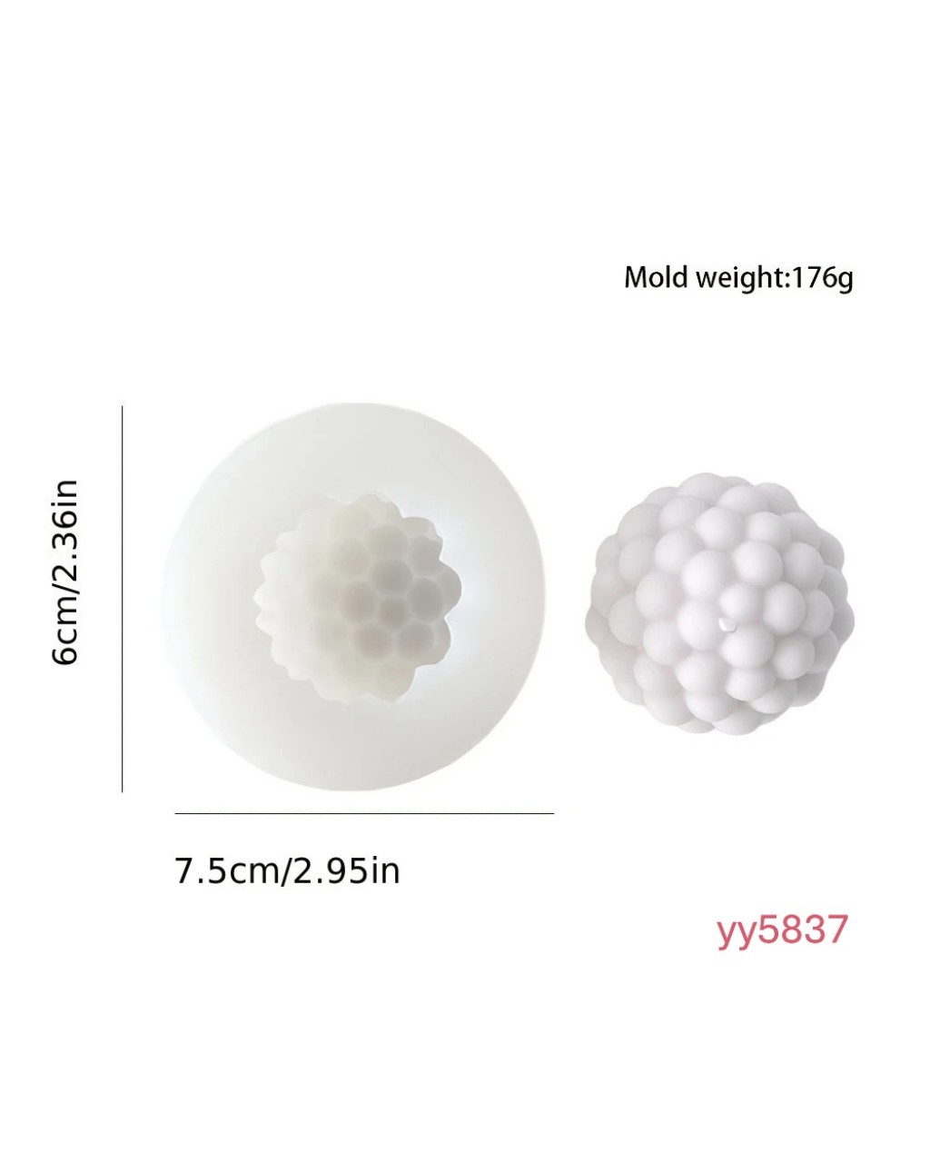 YY5837 Bal Köpüğü Şeklinde Dekoratif Mum Silikon Kalıp • El Yapımı Mum ve Obje Üretimi için Özel Tasarım!