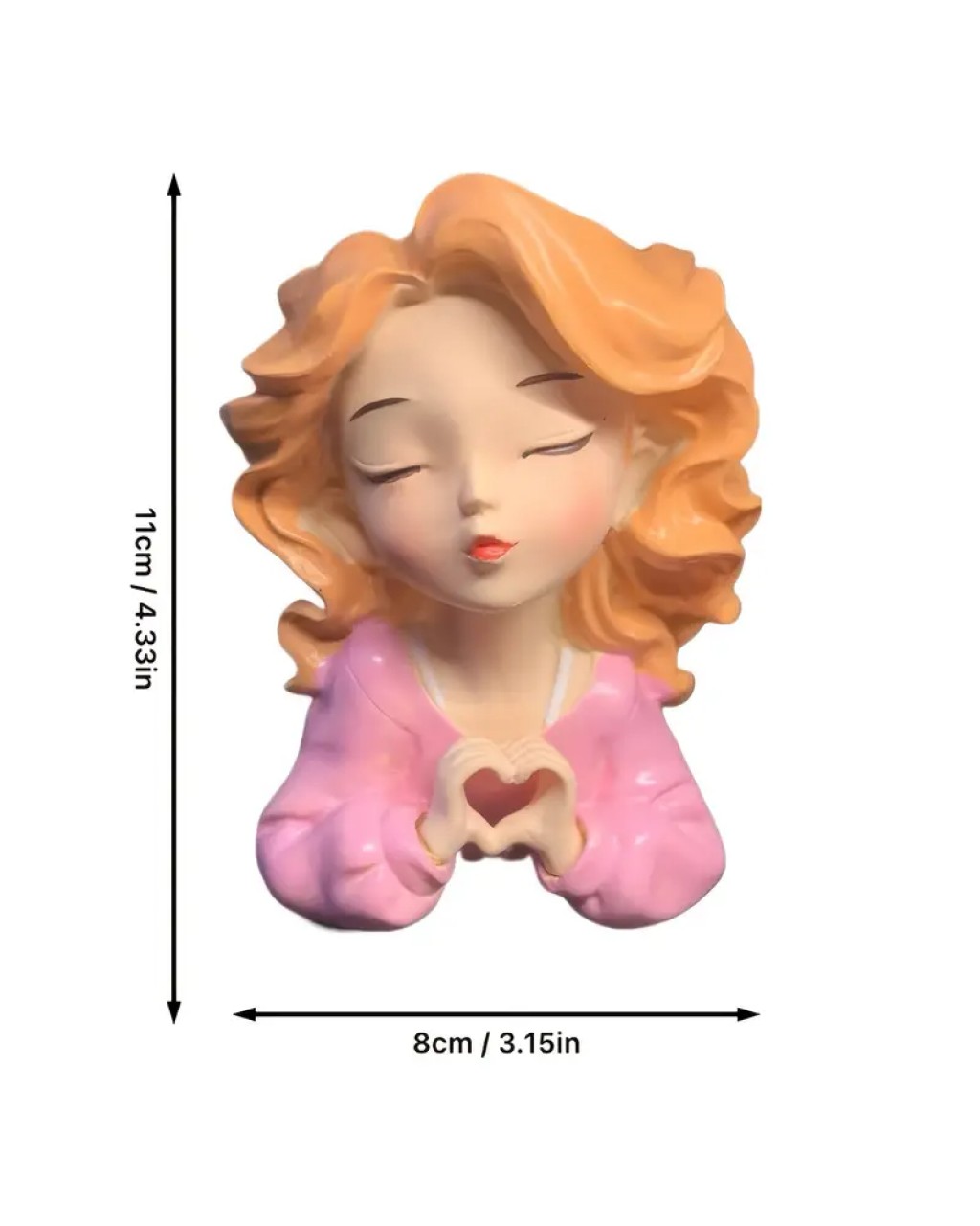 YY5902 Kalp Açan kız saksı Mumluk Kalemlik Silikon Kalıp