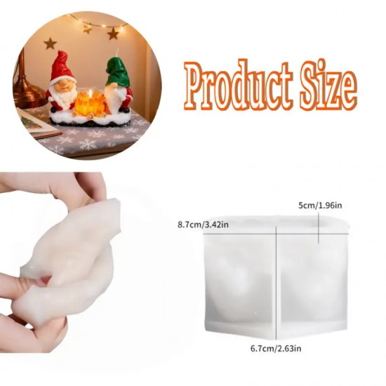 YY5947 Isınan Noel Cüceleri Mumluk Silikon Kalıp