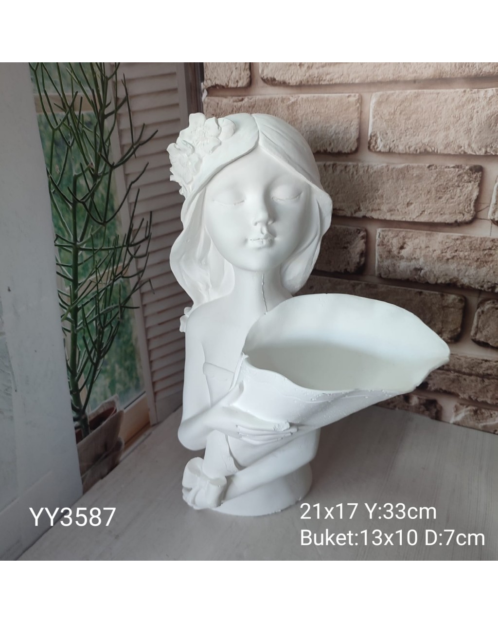 YY3587 - BUKET TUTAN KIZ - VAZO - SİLİKON KALIP