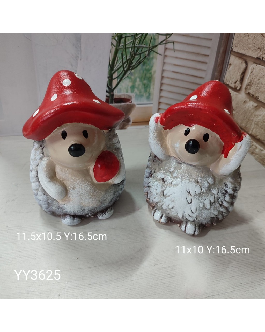 YY3625 - MANTAR ŞAPKALI SEVİMLİ KİRPİLER - BİBLO - SİLİKON KALIP 