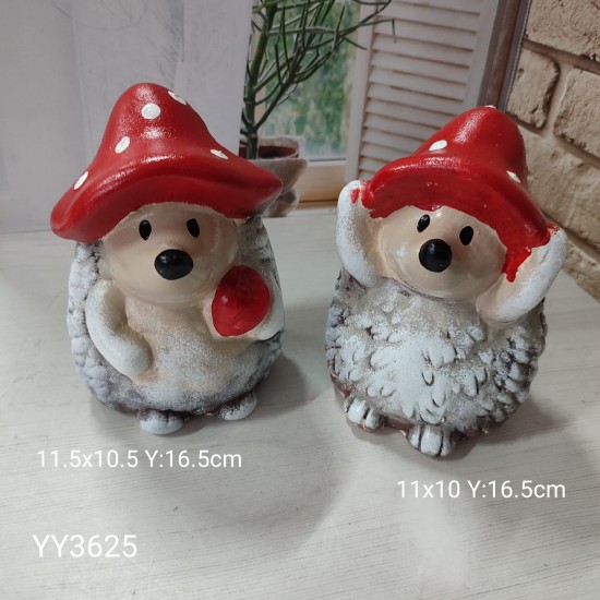 YY3625 - MANTAR ŞAPKALI SEVİMLİ KİRPİLER - BİBLO - SİLİKON KALIP 