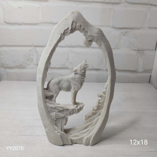 YY2070 İnce Dağ Modelli Uluyan Kurt Biblo Silikon Kalıp: Özgürlüğün ve Gücün Simgesi!