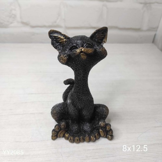 Oturan Mutlu Kedi Silikon Kalıp • El Yapımı Neşeli Dekoratif Biblo Tasarımları için Hediye Seçeneği!