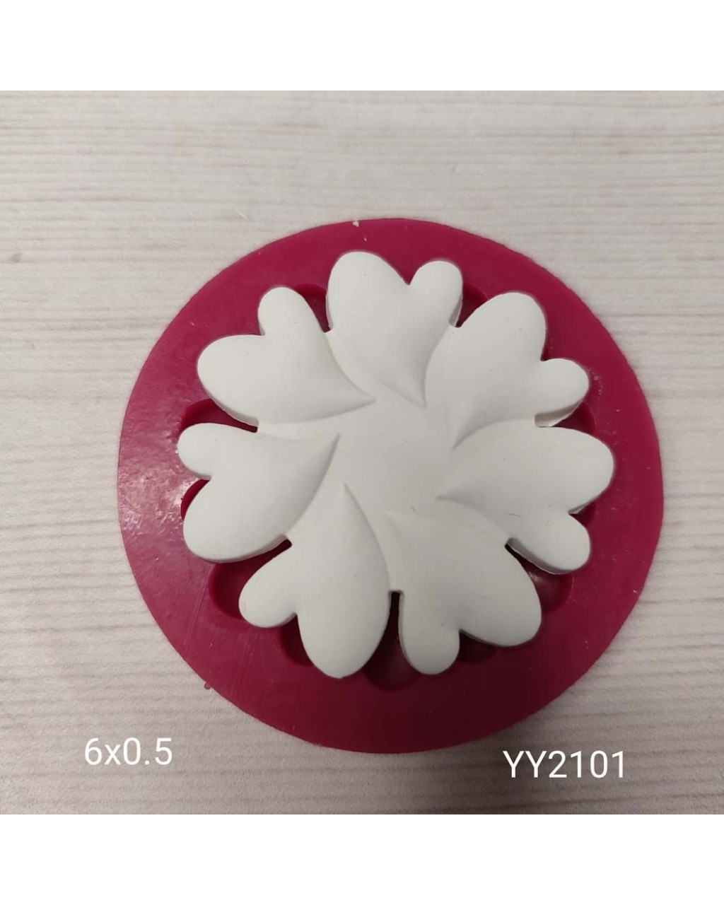 YY2101 Kalp Yapraklı Çiçek Silikon Kalıp
