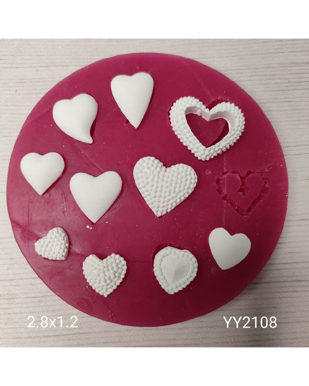 YY2108 Çoklu Noktalı Ve Düz Kalpler Silikon Kalıp