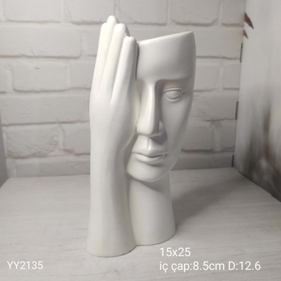 YY2135 Eli Yüzünde Vazo Saksı Silikon Kalıp: Sanatsal ve Şık Bir Dekoratif Tasarım!