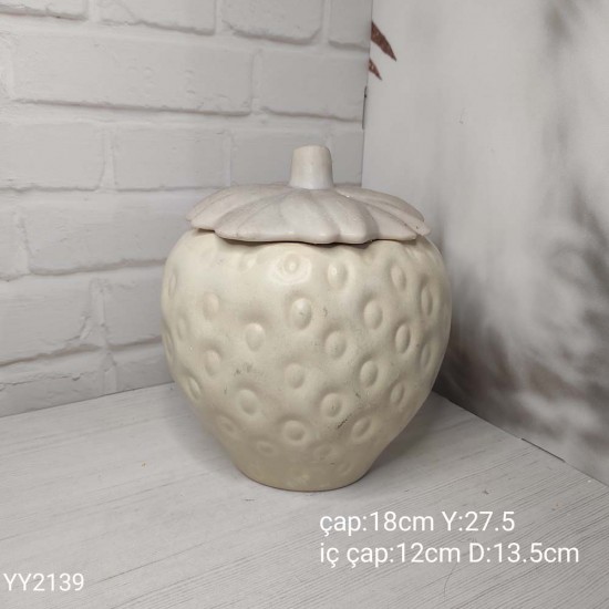 YY2139 Çilek Kavanoz Büyük 27,5 Silikon Kalıp