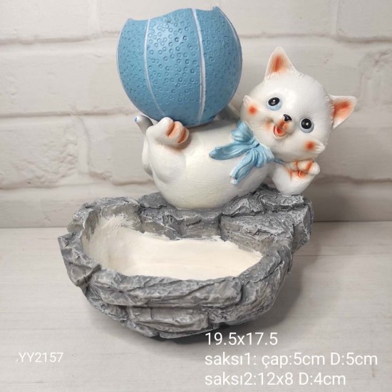 YY2157 İki Saksılı Kedi Silikon Kalıp YY2157 İki Saksılı Kedi Silikon Kalıp
