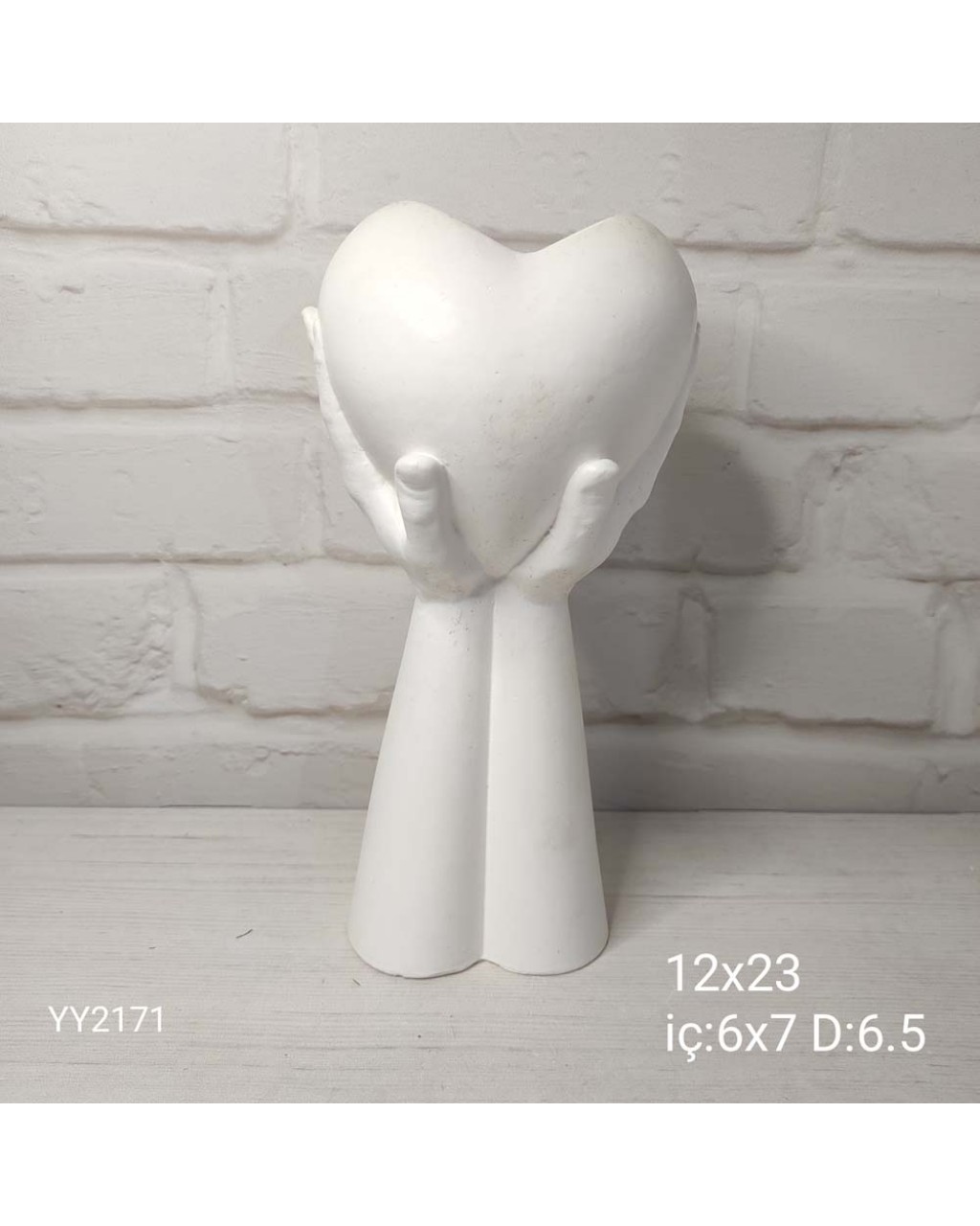YY2171 Kalp Tutan Eller Vazo Silikon Kalıp