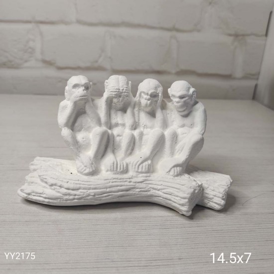 YY2175 Görmedim Duymadım Bilmiyorum Yapmadım Maymun Biblo Silikon Kalıp