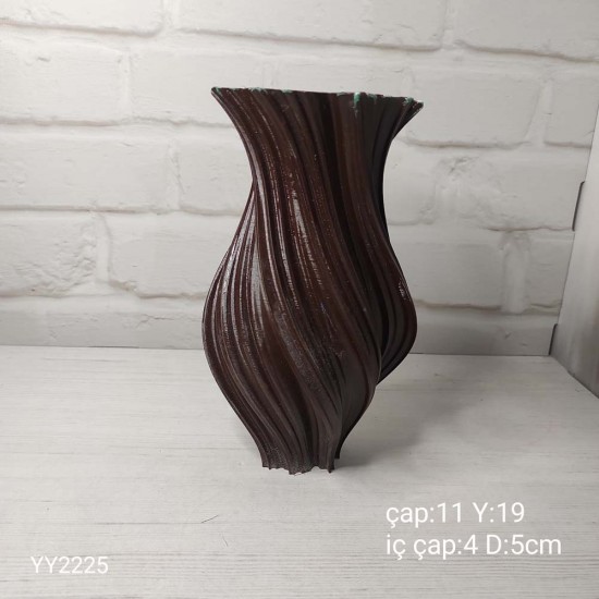 YY2225 Çizgili Döner Desenli Vazo 19Cm Silikon Kalıp