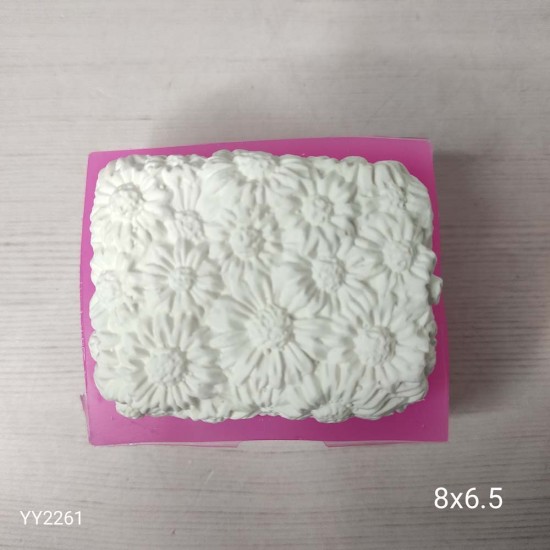 YY2261 Dikdörtgen Çiçek Desenli Sabun Silikon Kalıp YY2261 Dikdörtgen Çiçek Desenli Sabun Silikon Kalıp