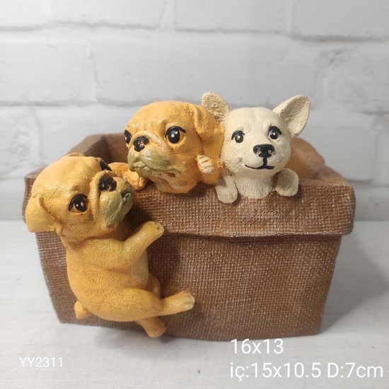 Sepetli Yavru Köpek Saksı Silikon Kalıp • El Yapımı Dekoratif Saksı ve Anlamlı Hediye Seçeneği!