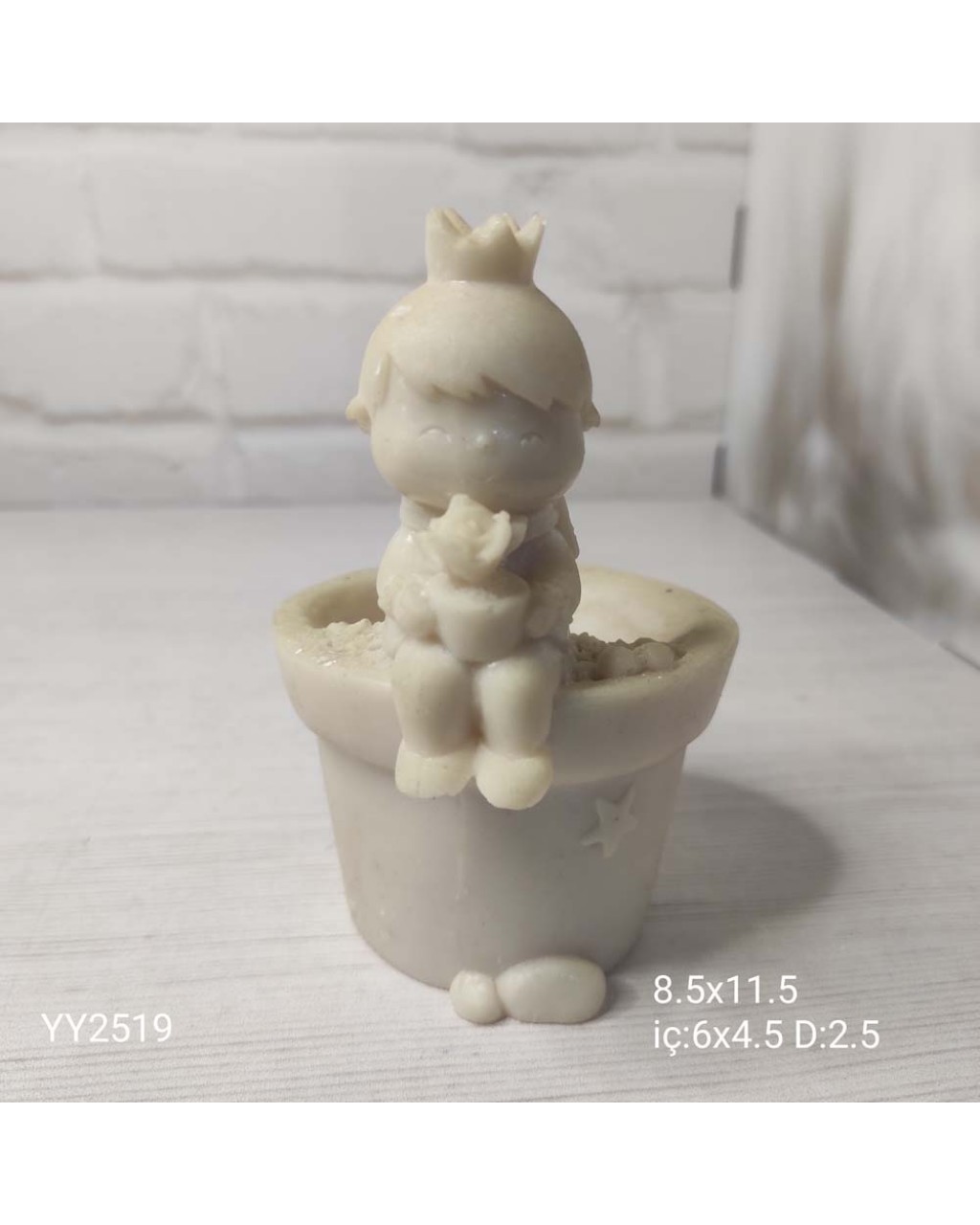 YY2519 Saksıda Oturan Küçük Prens Silikon Kalıp YY2519 Saksıda Oturan Küçük Prens Silikon Kalıp