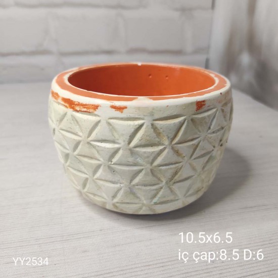 YY2534 Üçgen Çizgili Desenli Saksı Silikon Kalıp