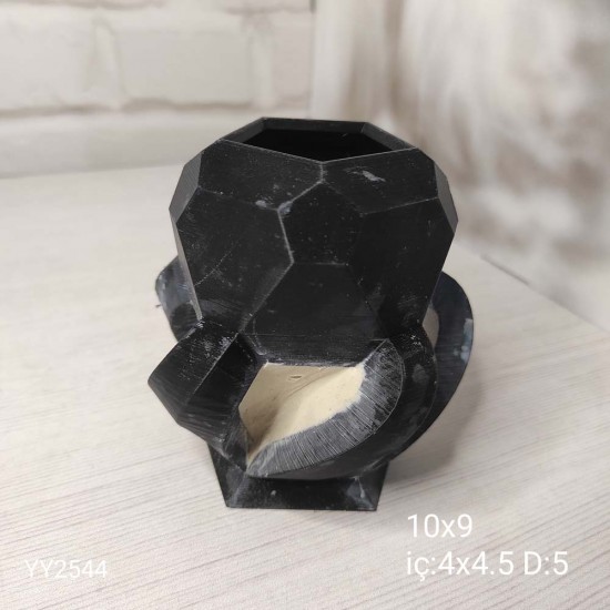 YY2544 Prizma Tabanlıklı Saksı Silikon Kalıp