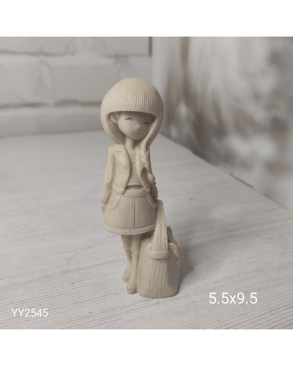 YY2545 Çantalı Kız 3D Biblo Çanta Sağda Silikon Kalıp
